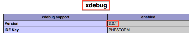 xdebug phpinfo